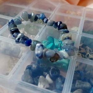 Blue aventurine crystal chip bracelet!